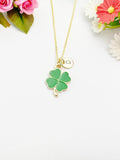 Gold Clover Charm Necklace, Shamrock Charm Necklace, N1047