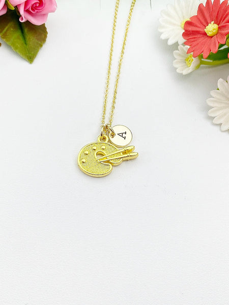 Gold Palette Charm Necklace, Artist Gifts, N5490
