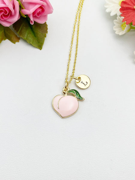 Gold Peach Charm Necklace, N1236