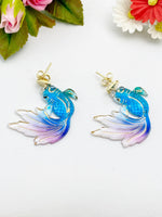 Gold Goldfish Charm Stud Earrings, N5141