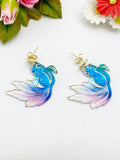 Gold Goldfish Charm Stud Earrings, N5141