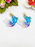 Gold Goldfish Charm Stud Earrings, N5141