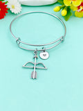 Silver Crossbow Charm Bracelet, Bow Arrow Archery Gift, N2151