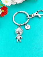 Silver or Bronze UFO Charm Keychains, Alien Keychain, N5478