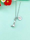 Silver Bowling Pin Charm Necklace, N803A