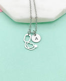 Silver Stethoscope Heart Charm Necklace, Doctor Nurse Gift, Medical Student Gift, N1002A