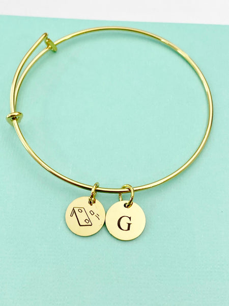 Gold Cornhole Charm Bracelet, D207A