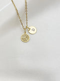 Gold Volleyball Charm Necklace, N5801A