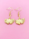 Gold Gingko Leaf Charm Dangle Earrings, N5484A