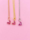 Gold Tiny Heart Charm Necklace, N2347B