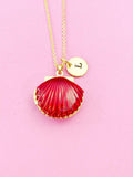 Gold Shell Locket Charm Necklace, N5277
