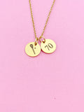 Gold Lacrosse Charm Necklace, D208