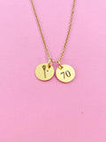 Gold Lacrosse Charm Necklace, D208