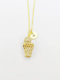 Gold Basketball Hoop Charm Necklace, N4147
