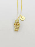 Gold Basketball Hoop Charm Necklace, N4147
