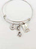 silver Eye Chart Reading Glasses Charm Bracelet, Eyeglasses, Eye Care Jewelry, N2233Z
