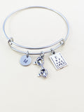 silver Eye Chart Reading Glasses Charm Bracelet, Eyeglasses, Eye Care Jewelry, N2233Z