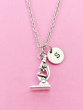 Silver Microscope Charm Necklace, N4466A