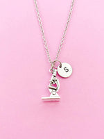 Silver Microscope Charm Necklace, N4466A
