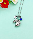 Silver Apple Pie Charm Necklace, N5429