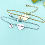 Silver or Gold Godmother Bracelet, Heart, Godmother Jewelry, Tarnish Resistant, D260A