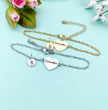 Silver or Gold Godmother Bracelet, Heart, Godmother Jewelry, Tarnish Resistant, D260A