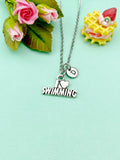 Silver I Love Swimming Charm Necklace, N2096