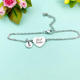 Gold or Silver Soul Sister Charm Bracelet, Tarnish Resistant, D291A