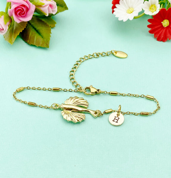 Gold or Silver Flying Fish Charm Bracelet, N5809