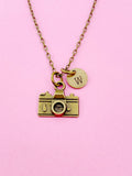 Bronze Silver or Gold Camera Charm Necklace, N5813A