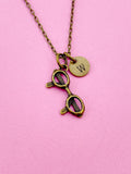 Bronze Eyeglasses Charm Necklace, N5814