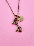Bronze Eyeglasses Charm Necklace, N5814