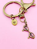 Bronze Eyeglasses Charm Keychain, N5814A