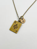 Bronze Ace of Spades Charm Necklace, N5815