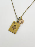 Bronze Ace of Spades Charm Necklace, N5815