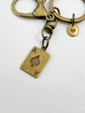 Bronze Ace of Spades Charm Keychain, N5815A