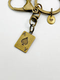 Bronze Ace of Spades Charm Keychain, N5815A