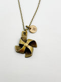 Bronze Pinwheel Charm Necklace, N5816