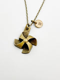 Bronze Pinwheel Charm Necklace, N5816