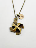 Bronze Pinwheel Charm Necklace, N5816