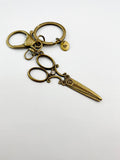 Bronze Scissors Charm Keychain, N5818