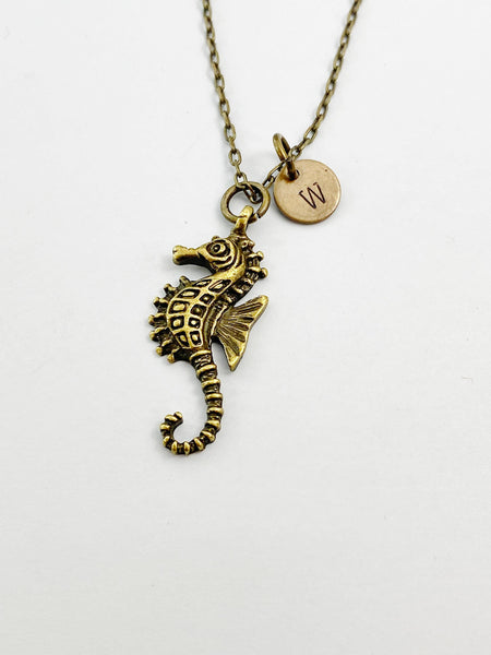 Bronze Seahorse Charm Necklace, N5819
