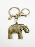 Bronze Elephant Charm Keychain, N5823