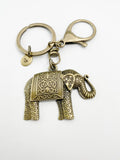 Bronze Elephant Charm Keychain, N5823