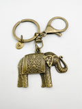 Bronze Elephant Charm Keychain, N5823