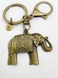 Bronze Elephant Charm Keychain, N5823