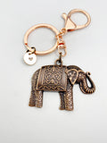 Rose Gold Elephant Charm Keychain, N5824