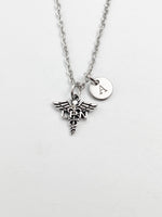 Silver LPN Caduceus Medical Symbol Charm Necklace, Licensed Practical Nurse, N5827