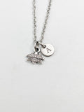 Silver Lotus flower Charm Necklace, Peace, N5828