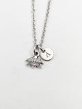 Silver Lotus flower Charm Necklace, Peace, N5828